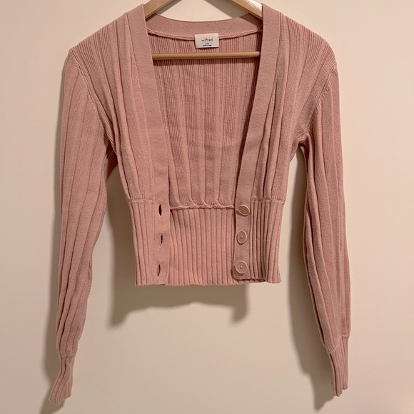 Aritzia Wilfred Plunge Front Cardigan Poetic Pink - Picture 3 of 6